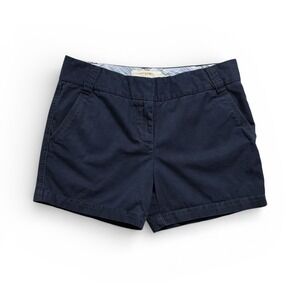 J Crew Womens Size 6 Navy Blue Chino Classic Twill Shorts City Fit - 1488
